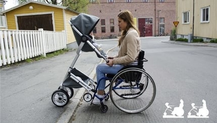 parent-in-wheelchair-with-Cursum-stroller