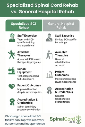 Specialized Spinal Cord Injury Rehab Centers vs. General Hospital Rehab