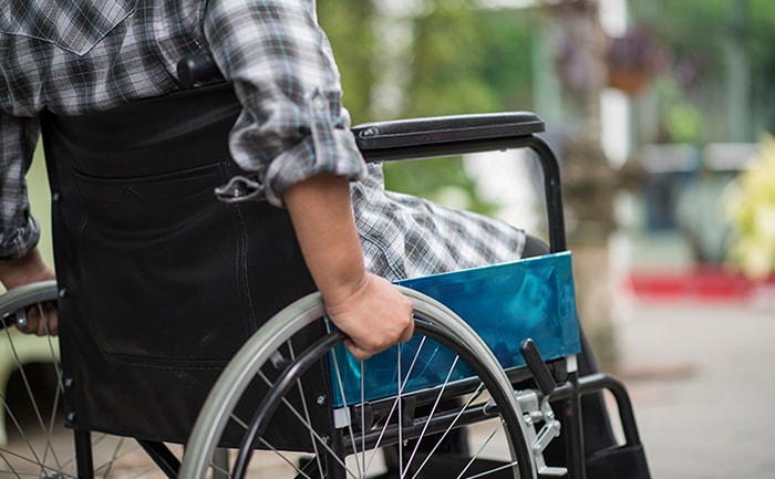 Paraplegic man.